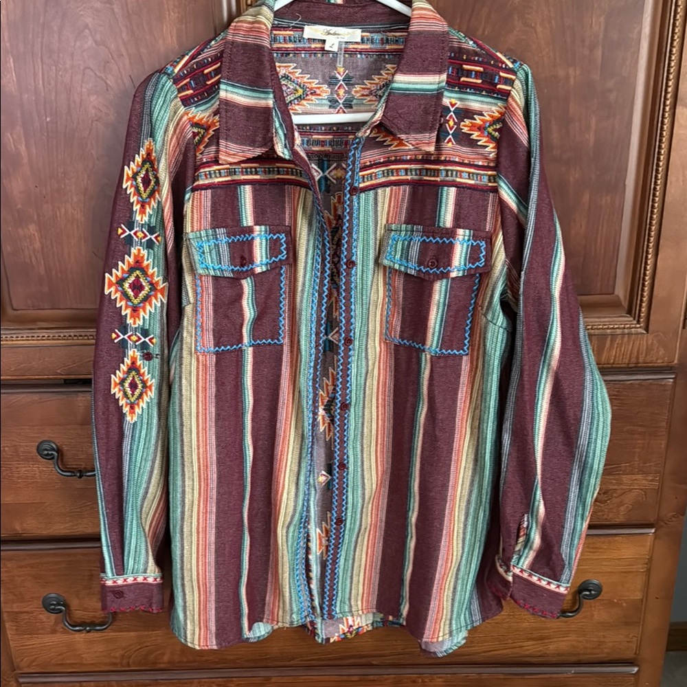 Andree Multicolor Striped Button Down Shirt